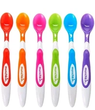 New Munchkin Soft-Tip Easy Grip Handles Multi Color 6 Infant Spoons 3 Months +