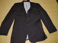 Tommy Hilfiger Mens 40R sz L Sport Coat Blazer jacket Black pinstripe 20" chest