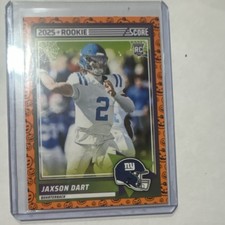 2025 Panini Score Rookies Pumpkin Parallel Jaxson Dart #35 Giants