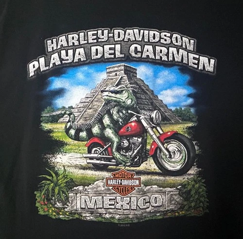 Harley-Davidson H-D T-Shirt Playa Del Carmen Mexico Vintage Raptor Scorpion 2012
