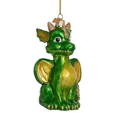 Noble Gems Green Glass Baby Dragon Christmas Ornament NBX0024