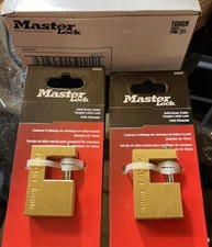 Master Lock 605dat Trailer Security Coupler Padlock Solid Brass New 2 Pack