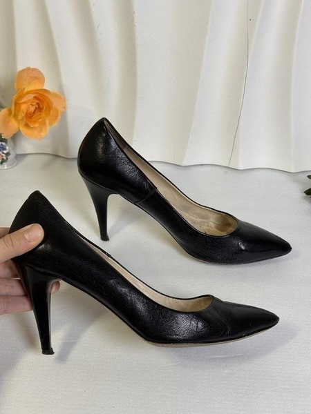 Women Vero Cuoio Heels Black Leather 38 #32DC