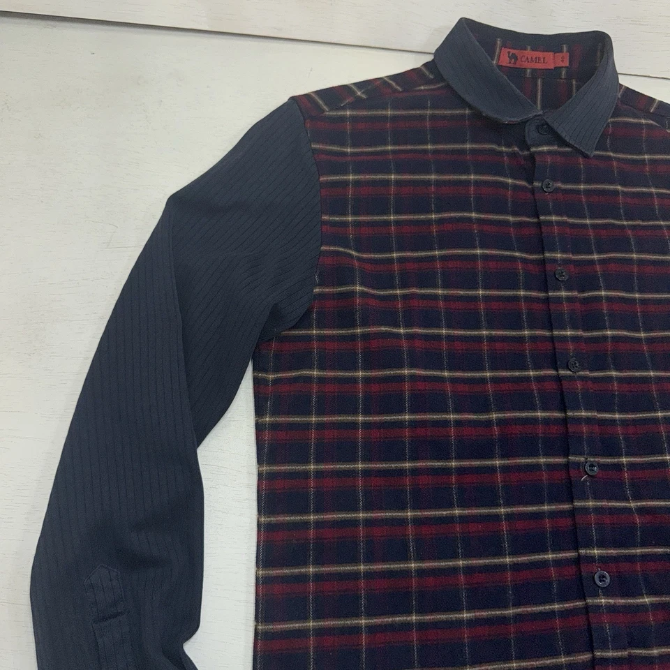 Vintage Camel Shirt Mens Small Plaid Long Sleeve Button Up 40 - Image 4 of 4