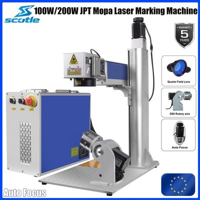 100W/200W JPT M7 Mopa Laser Marking Machine Color Marking Autofocus Rotary Axis