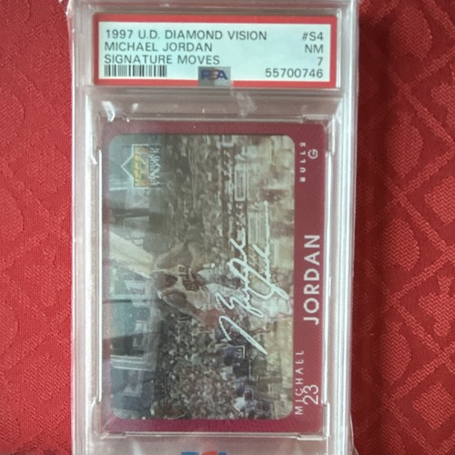 Upper Deck 1997-98 Diamond Vision Michael Jordan Auto Signature Moves #S4 PSA 7