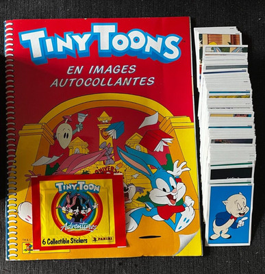 KOMPLETTES SET AUFKLEBER + LEERES LEERALBUM PANINI TINY TOON DISNEY 1992 NEU SELTEN