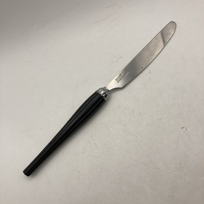 Vtg EKCO 8.75  Dinner Knife  Stainless Steel Black Bakelite Handle USA MCM