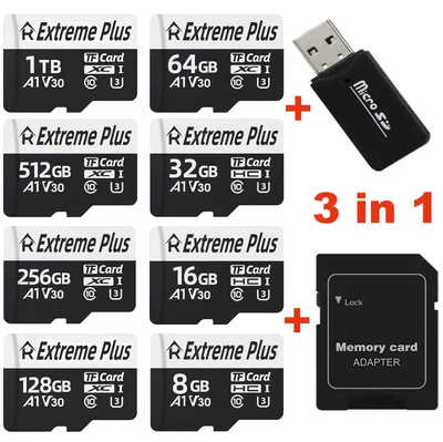 MARKENLOS Micro SD Karte 1TB 512GB 256GB 128GB 64GB 32GB 16GB 8GB Speicherkarte Lesegerät