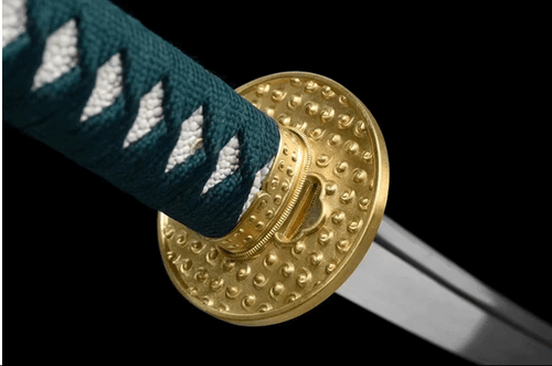 Espada Samurai Japonesa Hecha a Mano Katana Primavera Acero Laca Negra Saya Latón Ajuste - Imagen 9 de 10