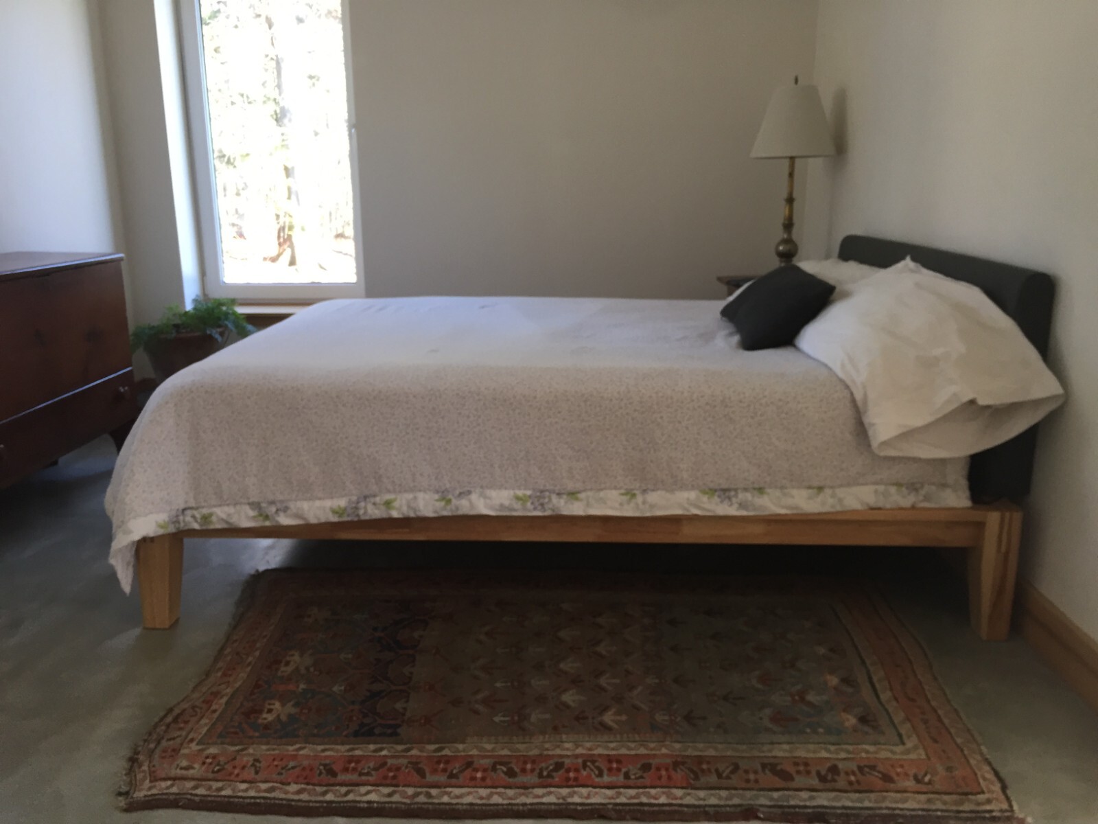 Thuma Bed Frame, Queen, Natural finish, Charcoal Pillow Board eBay