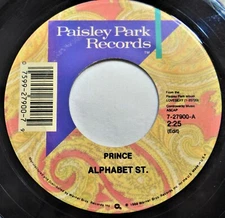 Prince ‎– Alphabet St. 7" Vinyl Single 1988 SRC US Press Funk/Pop/Rock 7-27900