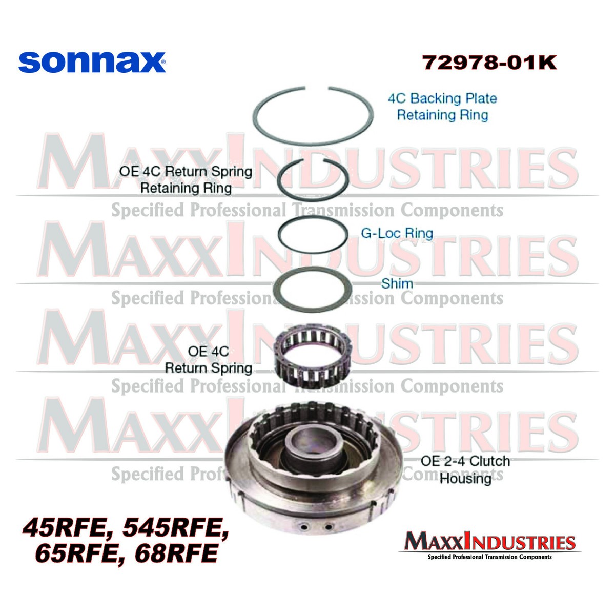 45RFE 545RFE 68RFE Transmission 4C Retaining Ring & Shim Kit