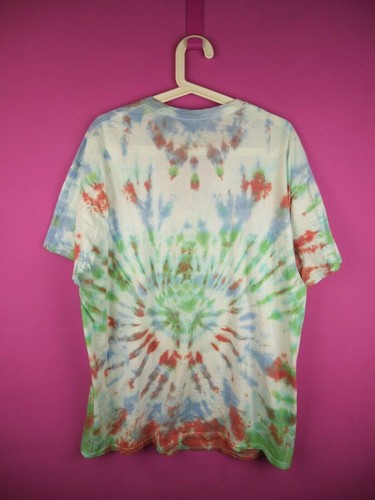 VINTAGE Tie-Dye Mens Womens Pastel Green Oversize 90s T-Shirt Tee Top L XL 20 18 - Picture 10 of 12