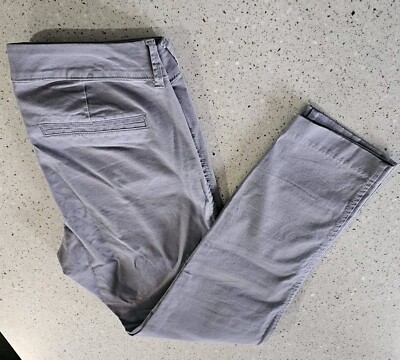 Old Navy Pixie Pants Mid High Rise Grey Slim Skinny Cropped Sz 2 Business Casual