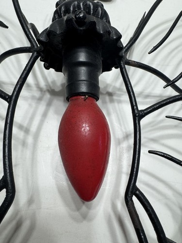 Vintage Metal Butterfly Wall Decor Lamp, Mid Century Modern Black/Red - Picture 3 of 22