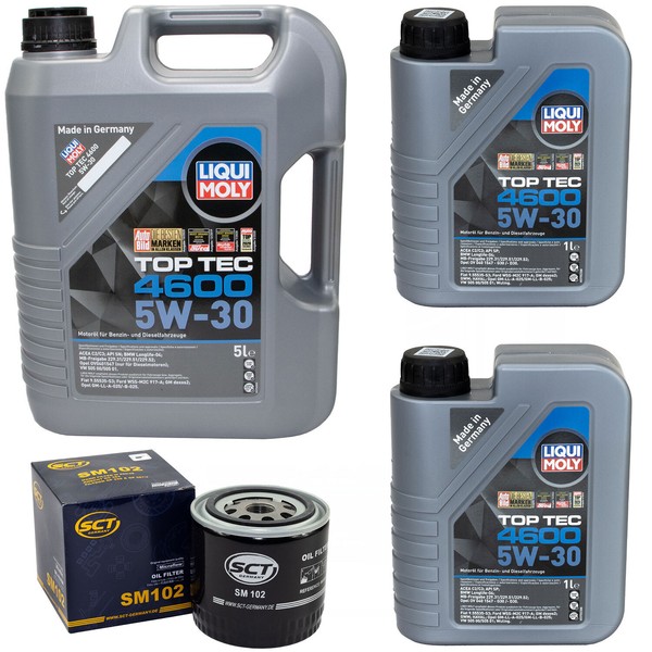 MotoröL Set Top Tec 4600 5W-30 Liqui Moly 7 Liter + ÖLfilter FüR Nissan Almera-image