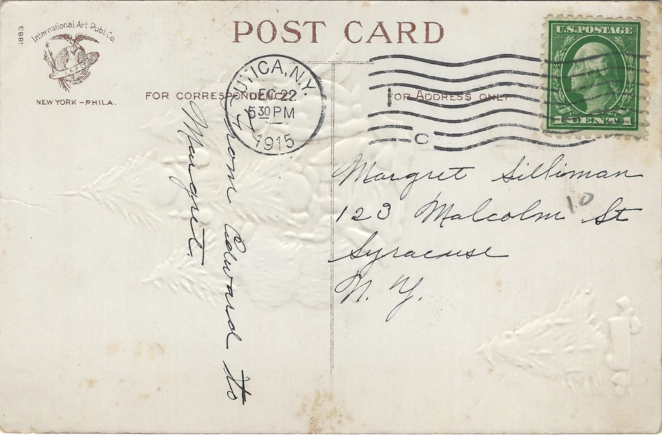 Velas encendidas de colección Clapsaddle niños árbol de Navidad concurso A/S PC Emb c1915 Foto 2 de 4