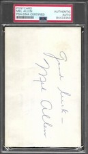 Mel Allen YANKEES BROADCASTER SIGNED AUTOGRAPH 3x5 INDEX CARD  PSA/DNA AUTHENTIC