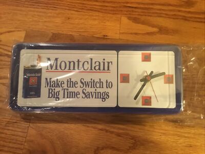 Vintage Advertising Montclair Cigarettes Wall/Shelf Clock, w/ Stand