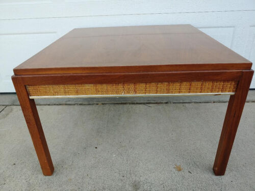 GREAT MID CENTURY MODERN WALNUT & CANE COFFEE TABLE, PAUL MCCOBB? - Picture 3 of 9