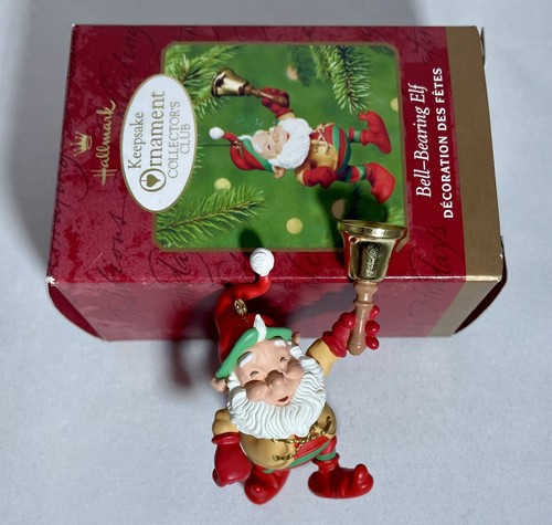 HALLMARK GLOCKENTRAGENDE ELFE 2000 WEIHNACHTSCLUB GEDENKEN ORNAMENTE - Bild 2 von 6