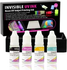 Professional Invisible UV Ink for Inkjet Printers 4 Colors Set, 10 ml/Color, ...