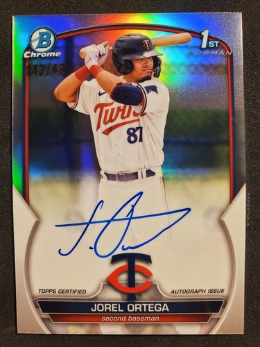 2023 Bowman Chrome 1st Jorel Ortega Refractor Auto CPA-JORT Twins # /499 - Picture 1 of 4