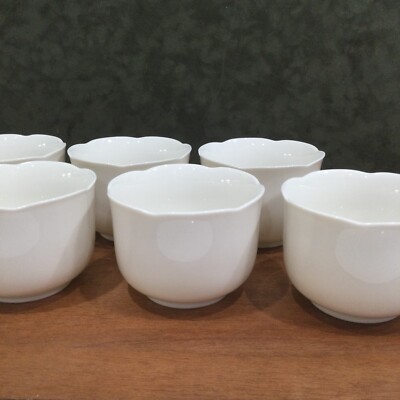 Set of 6 Studio Nova JAPAN Dessert Cups/Bowls/Ramekins Ivory 10-oz Porcelain