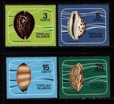 Tokelau Islands 1974 Shells of the Coral Reef SG41-44 MNH