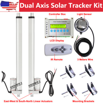 Complete Dual Axis Solar Panel Tracking Tracker Electronic Sun Track System Kits