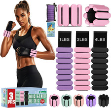 Adjustable Ankle Wrist Weights Set for Fitness, Yoga, Running - 0.5LB to 2LB