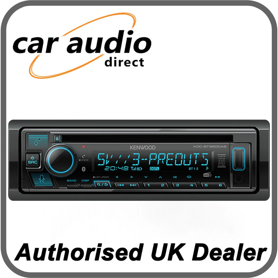 Kenwood KDC-BT960DAB - CD/MP3 Receiver USB BT DAB+ 3x Pre out + Free DAB Aerial - Image 2 of 3