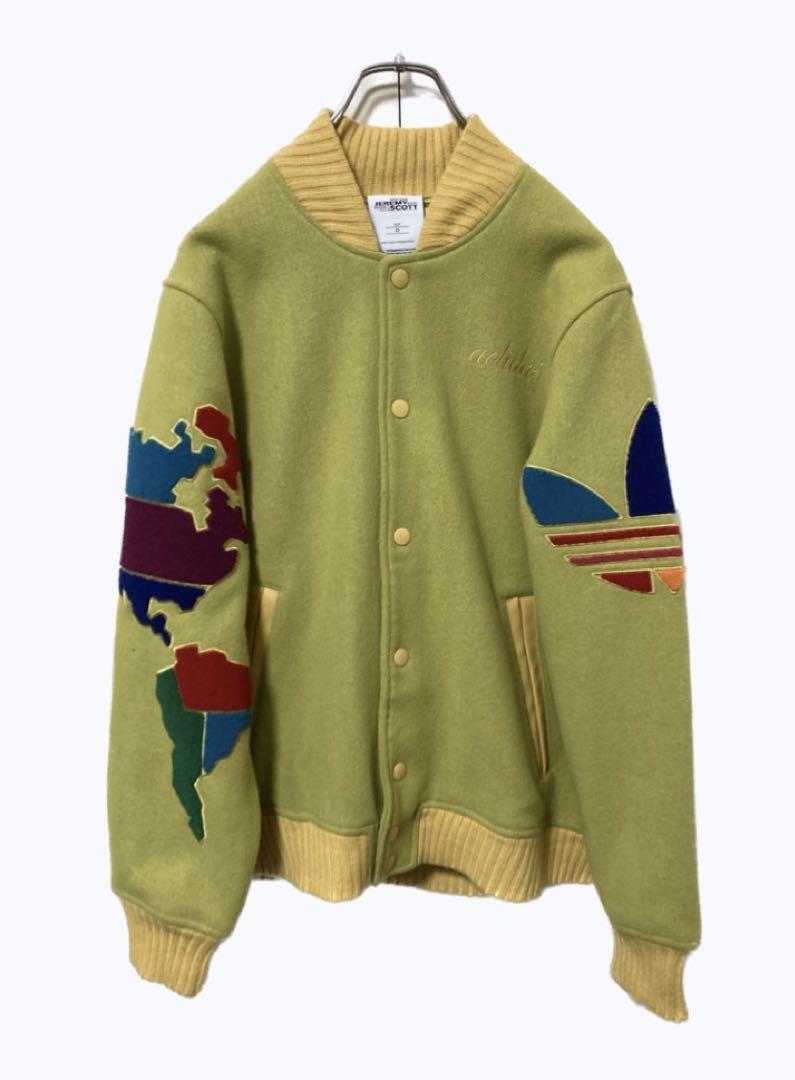 Adidas Originals x Jeremy Scott Varsity Jacket Green Size XL Adidas Originals x Jeremy Scott Varsity Jacket Green Size XL