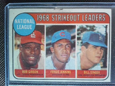 1969 Topps - Bob Gibson, Fergie Jenkins, Bill Singer #12 - Strikeout Leaders
