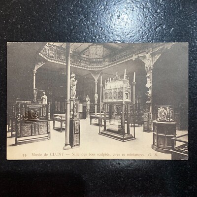 CPA - MUSEUM VON CLUNY - GESCHNITZTER HOLZSAAL, WACHS UND MINIATUREN G. B.