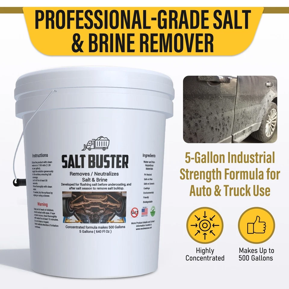 Woolwax SALTBUSTER Road Salt/Brine Remover/Neutralizer Vehicle 1 Gal Concentrate - Image 2 of 4
