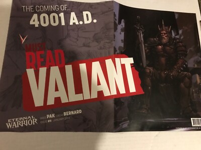 Must Read Valiant Comics Folded Promo Poster : 2013 NM; Shadowman Eternal Warrio