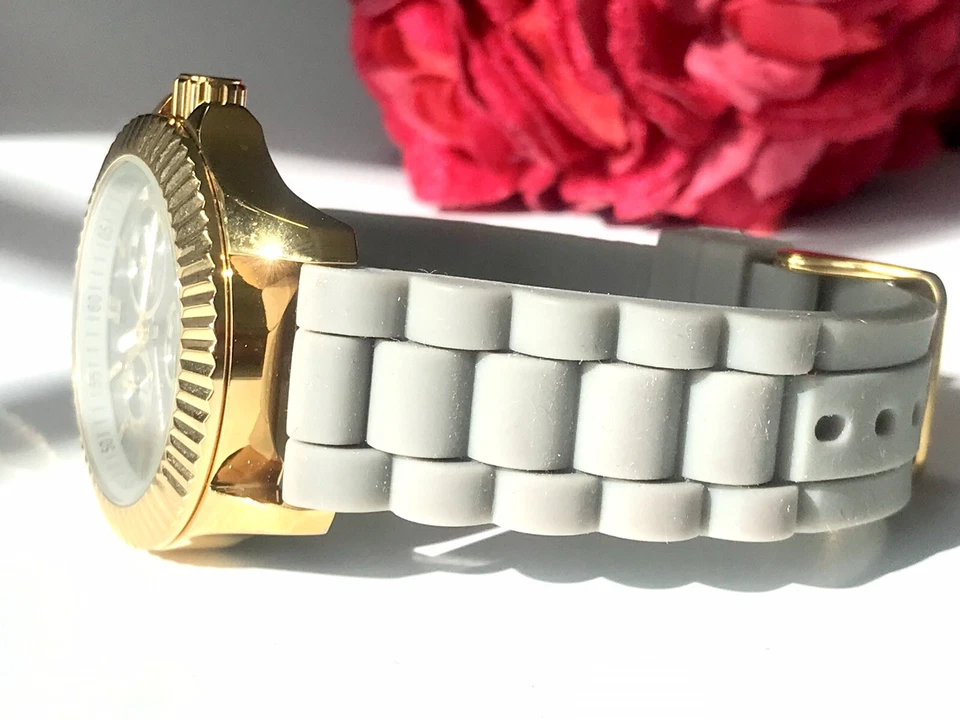 Reloj Mujer Invicta 22100 Angel Gris Correa Silicona Cronógrafo RARO Foto 3 de 4