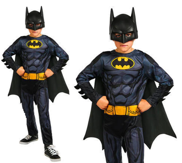 Batman KostüM Jungen Lizenziert Superheld Dc Comic Buch KostüM + Maske-image