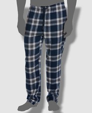  48 Perry Ellis Men's Blue Plaid Windowpane Textured Micro Pajama Pants Size XL