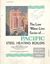VINTAGE 1930 PACIFIC STEEL BOILER BROCHURE! DETROIT, MICH! PICTURES/SPECS/12 PGS
