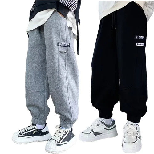 Kids Boys Joggers Baggy Sweatpants Casual Trousers Hiking Pants Picnic Bottoms - Picture 4 of 39