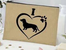Dachshund zipper pouch make up bag