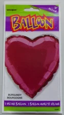 Unique Burgundy Heart Shape Helium Foil Balloon 20"
