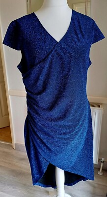 Ax Paris Curve Size 22 Blue Sparkle Dress NEW | eBay UK