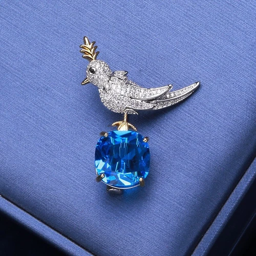 Crystal Cute Bird Brooches for Women Luxury Creative Personality Animal Brooch - Picture 2 of 12