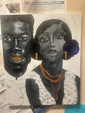 acrylic paintings on canvas handpainted 16X20 on canvas original art love merry