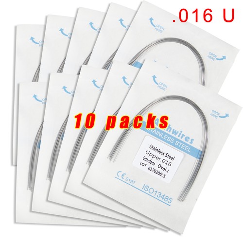 10 paquetes/100 piezas cables de arco de ortodoncia dental de acero inoxidable forma ovoide en U/L - Imagen 11 de 15
