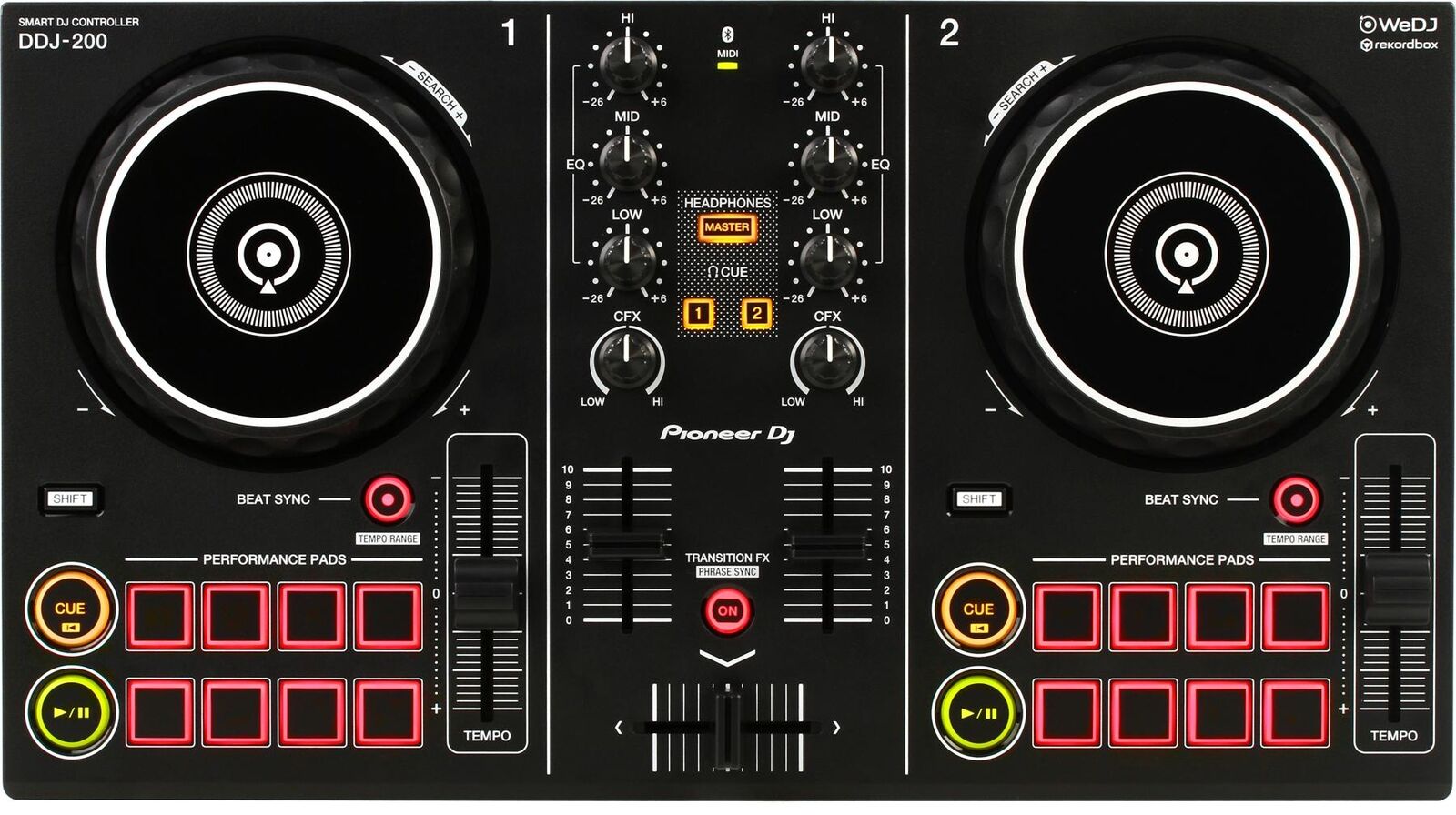 Pioneer DJ DDJ-200 2-deck Rekordbox DJ Controller